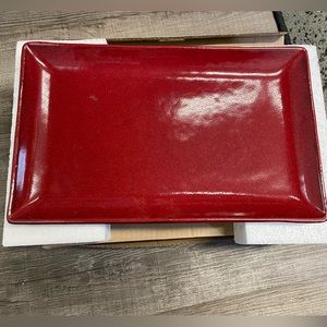 Red Tastefully Simple Serving Plate